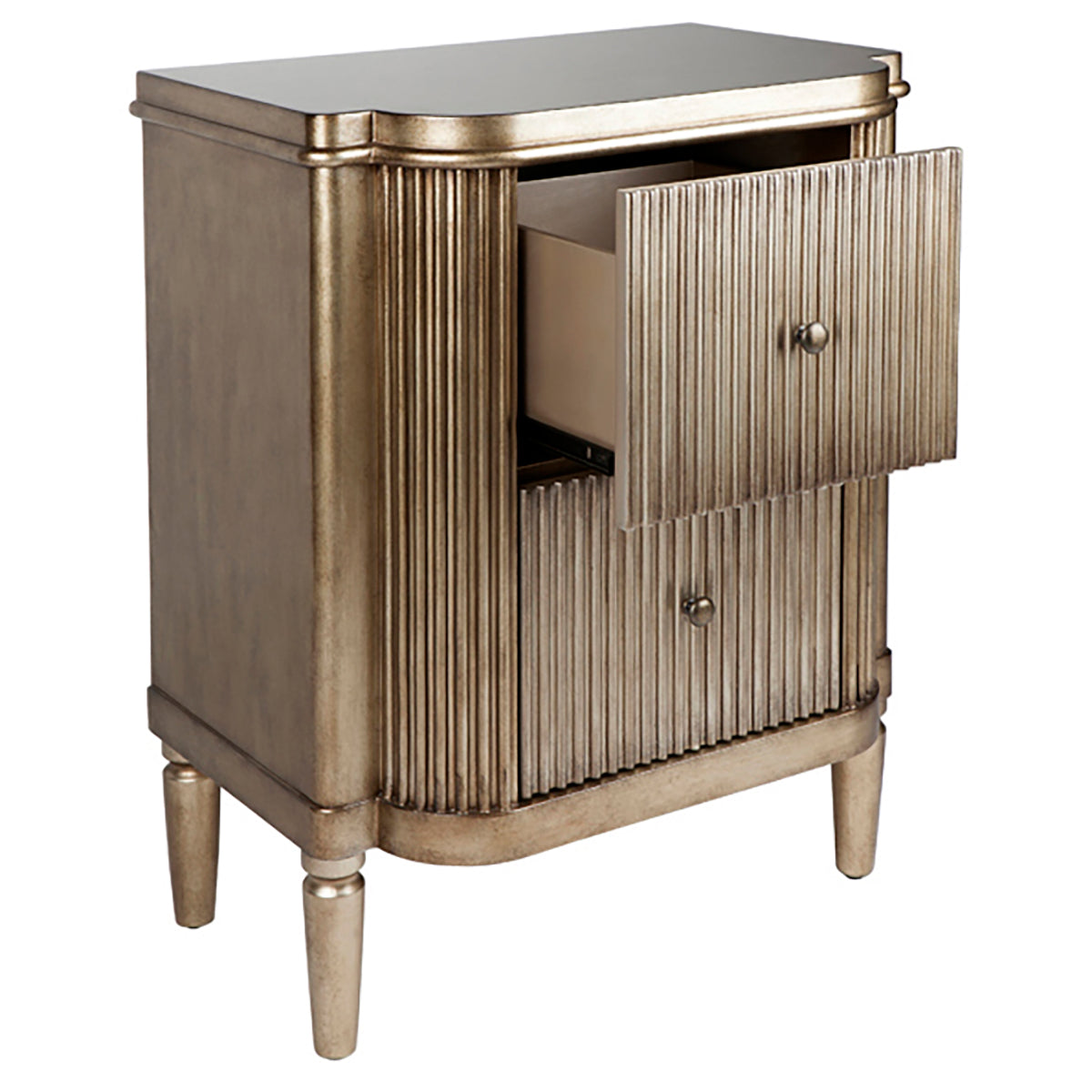 Arielle Bedside Table - Antique Gold