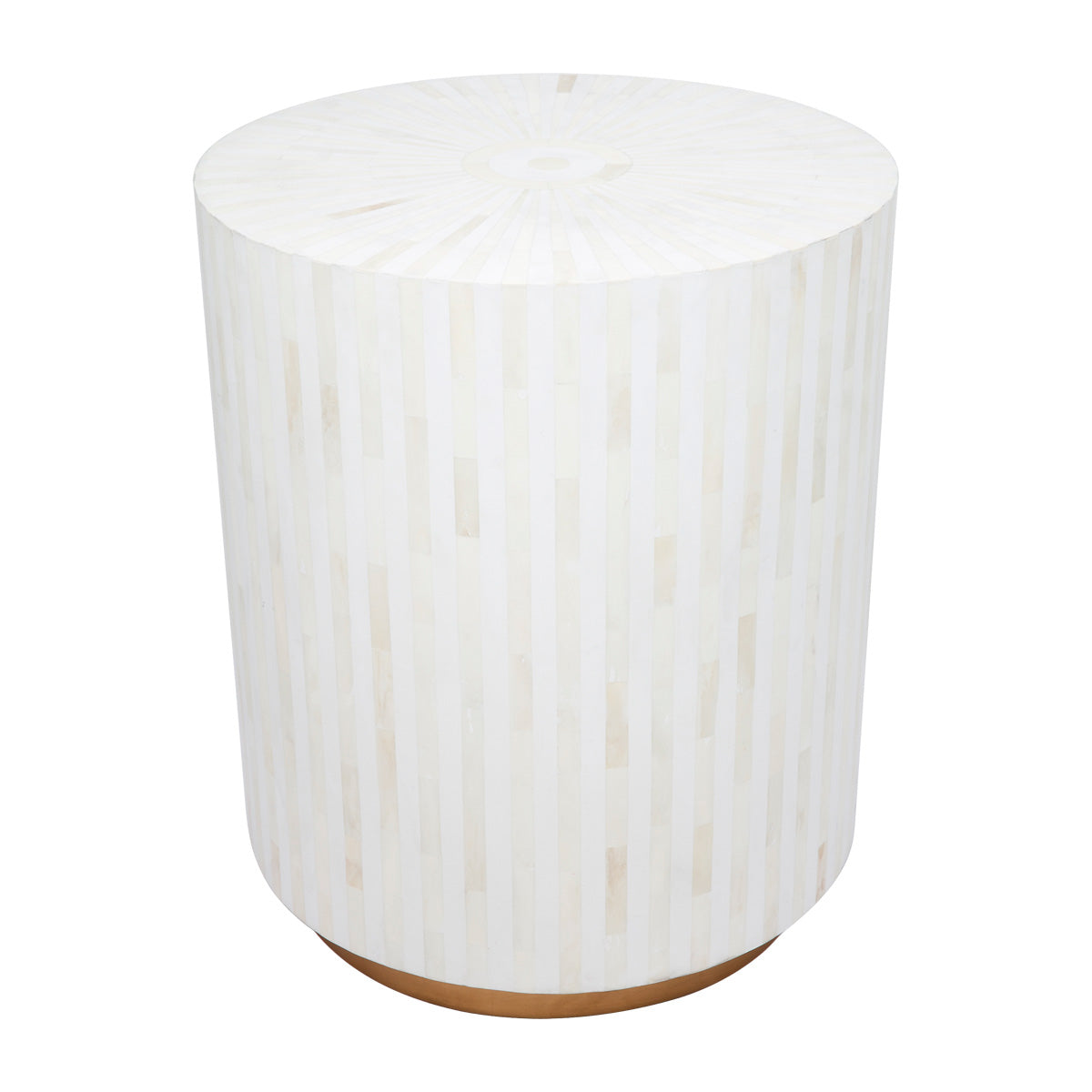 Makayla Bone Inlay Side Table - Natural