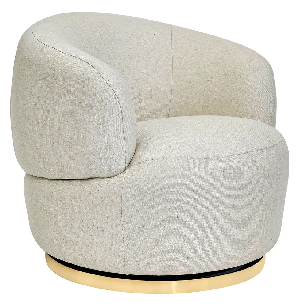 Pulsar Swivel Arm Chair - Natural Linen