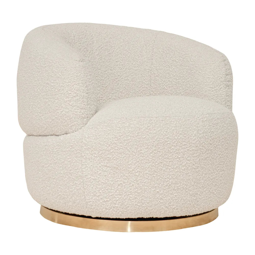 Pulsar Swivel Arm Chair - Ivory Boucle