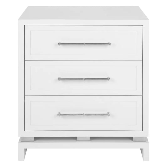 Pearl Bedside Table - Large White