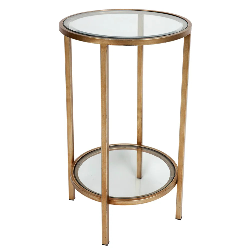 Cocktail Glass Petite Side Table - Antique Gold