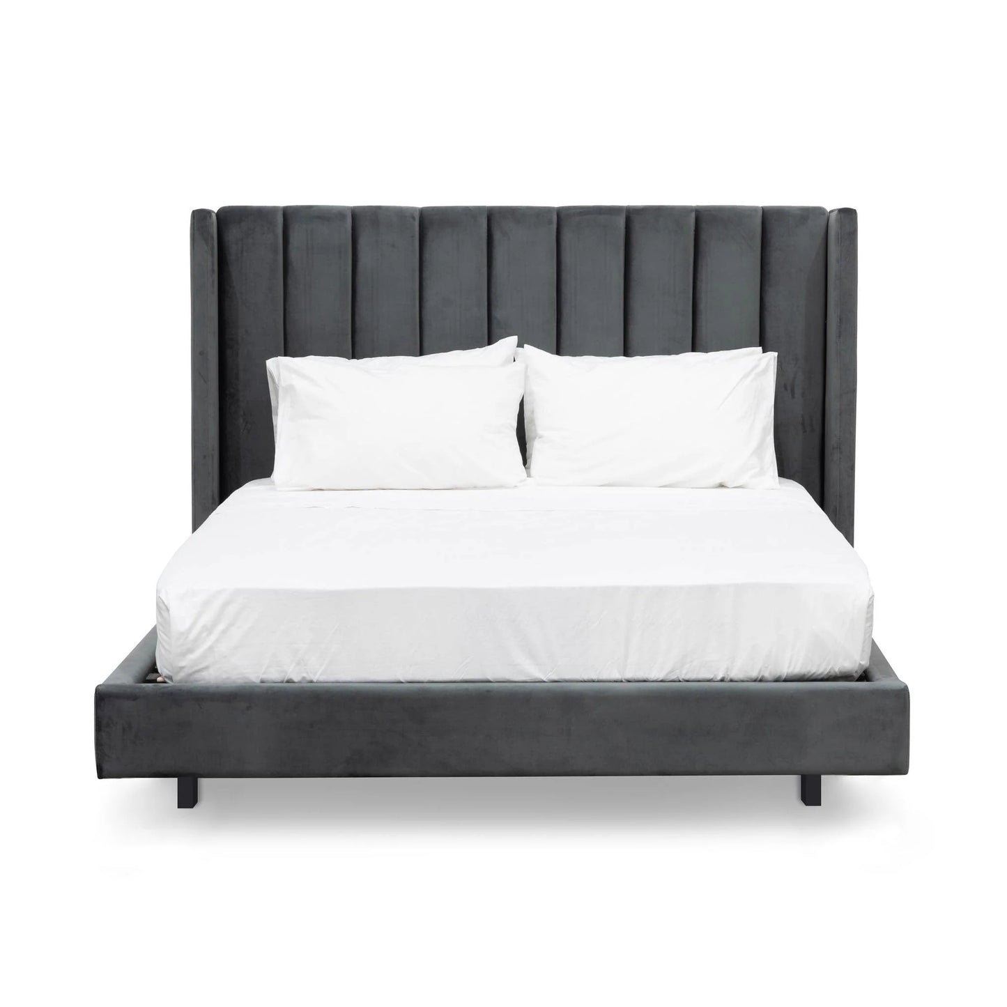 Rigel King Bed Frame - Charcoal Velvet