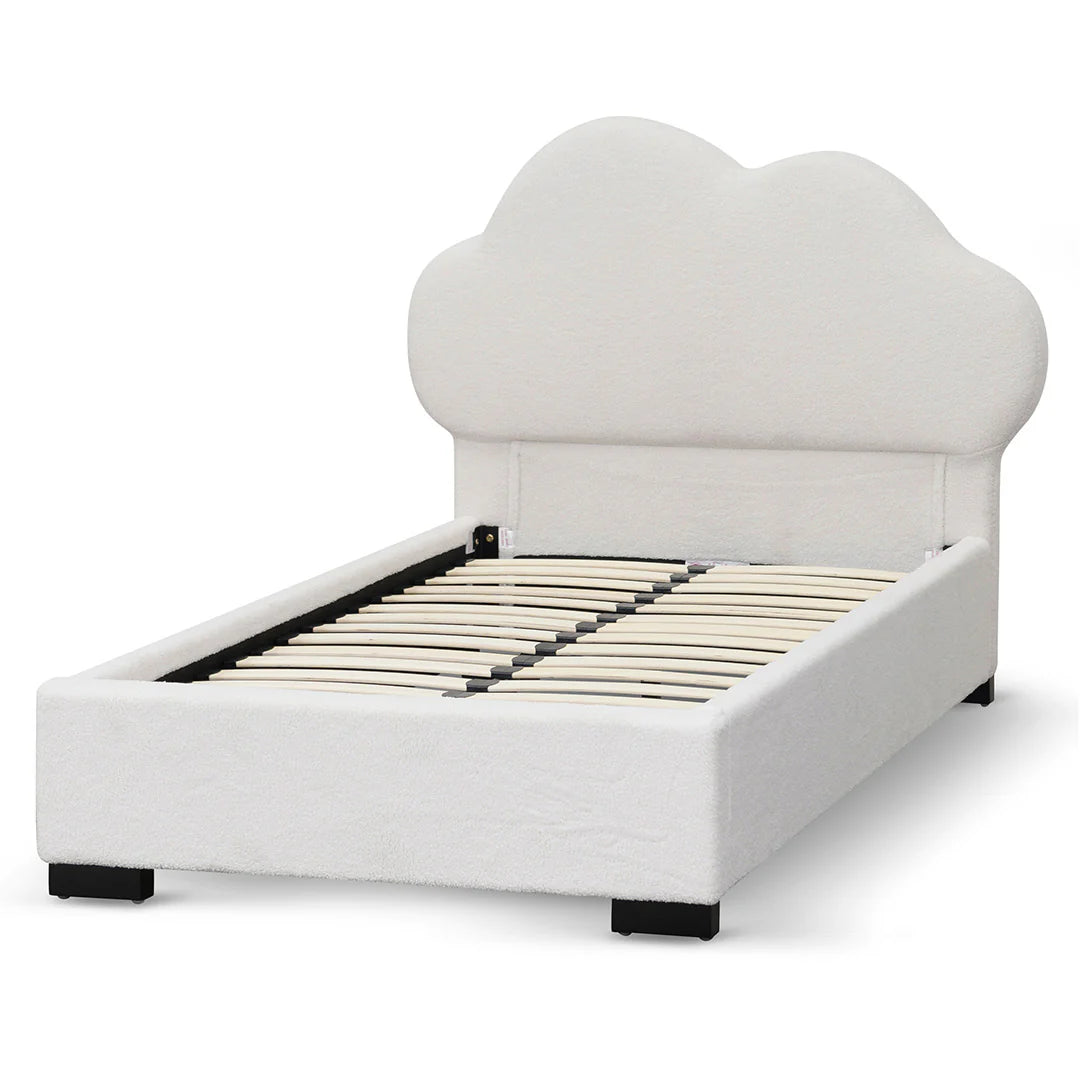 Cloud Singe Bed Frame - Beige White Fleece