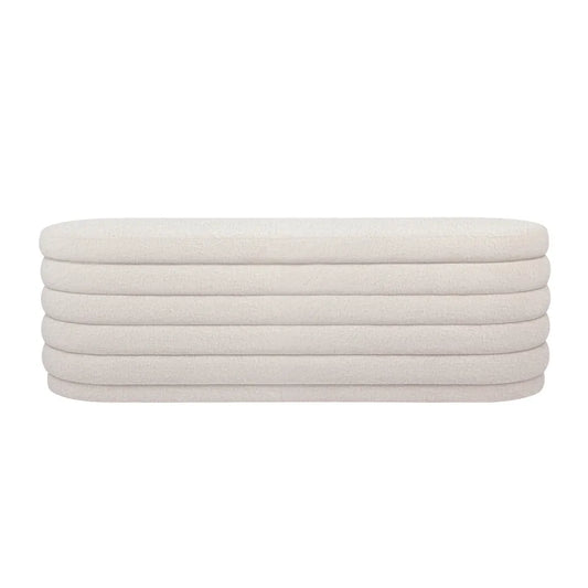 Demi Storage Bench Ottoman - White Boucle