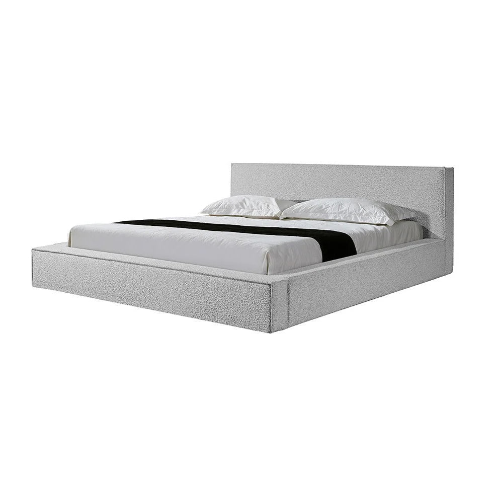 Aria King Bed Frame - Pepper Boucle