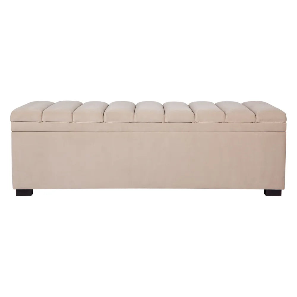 Soho Storage Bench Ottoman - Nude Velvet