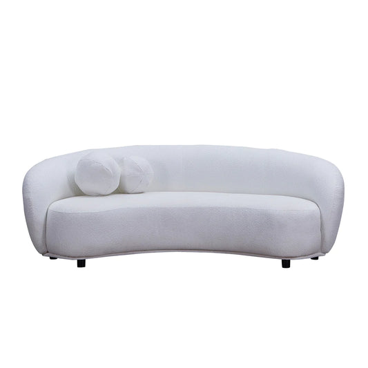 Curvo 3 Seater Boucle Sofa - Pure White