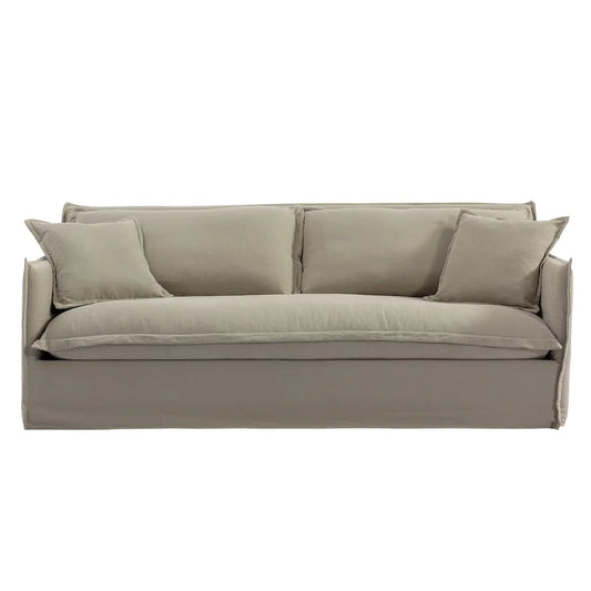 Cove 3 Seater Slip Cover Sofa - Taupe Linen