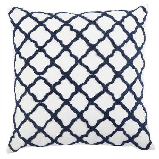 Quatrefoil Feather Cushion Moorish Embroided 50.8cm x 50cm