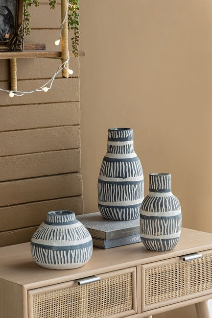 Cream & Grey Ceramic Vase