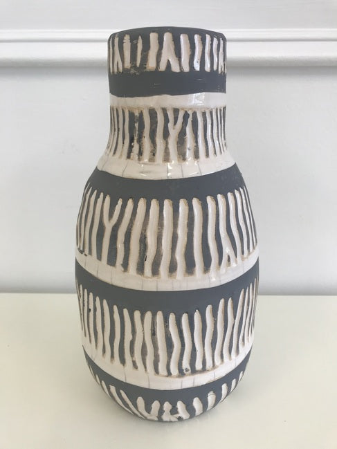 Cream & Grey Ceramic Vase Tall