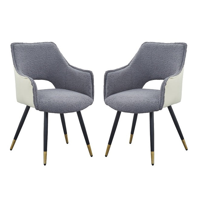 Venera Grey/Cream Armed Dining Chairs Set of 2