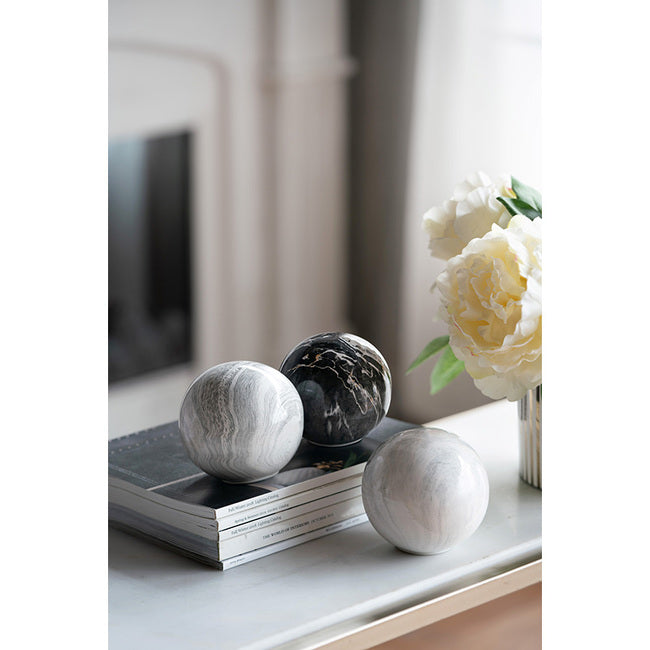 Set of 3 Grey Marbleized Balls