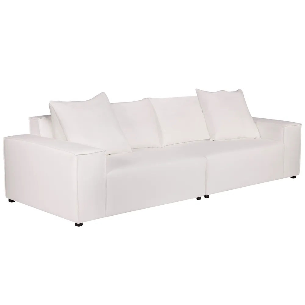 Midtown 4 Seater Sofa - White Linen