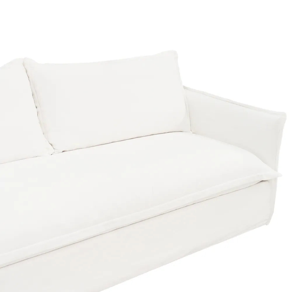 Cove 3 Seater Slip Cover Sofa - White Linen