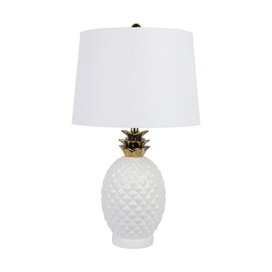 Pineapple Table Lamp White & Gold - Available March 2024