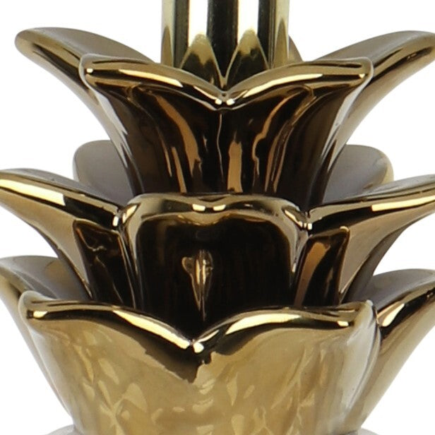 Pineapple Table Lamp White & Gold - Available March 2024