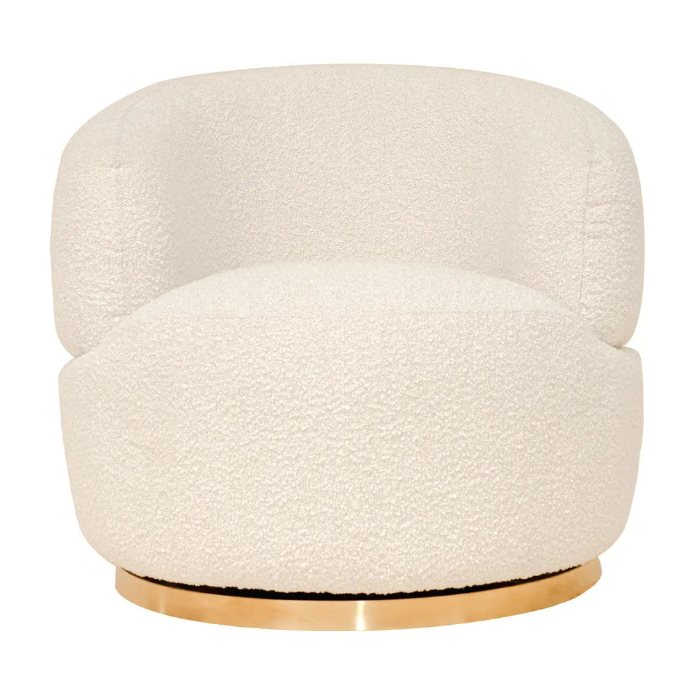 Pulsar Swivel Arm Chair - Ivory Boucle