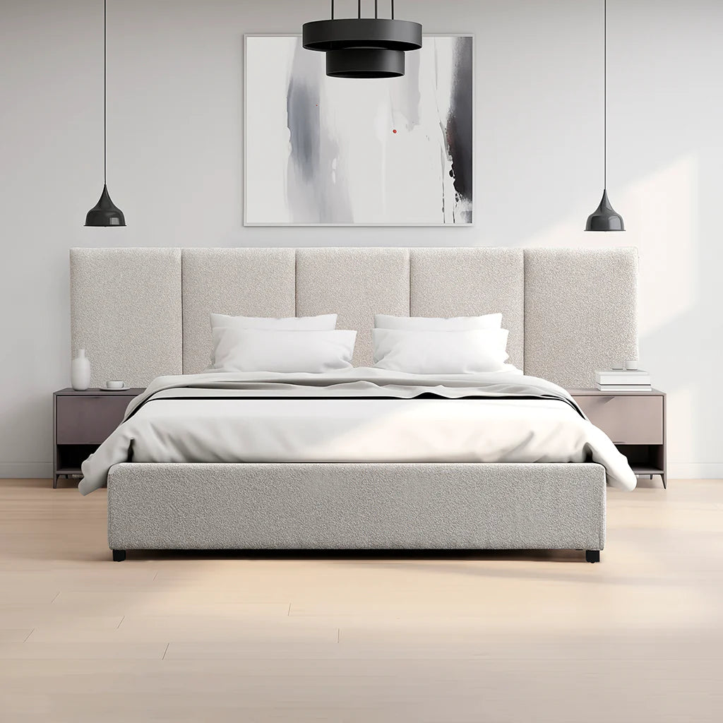 Vega Grey King Bed Frame with Storage