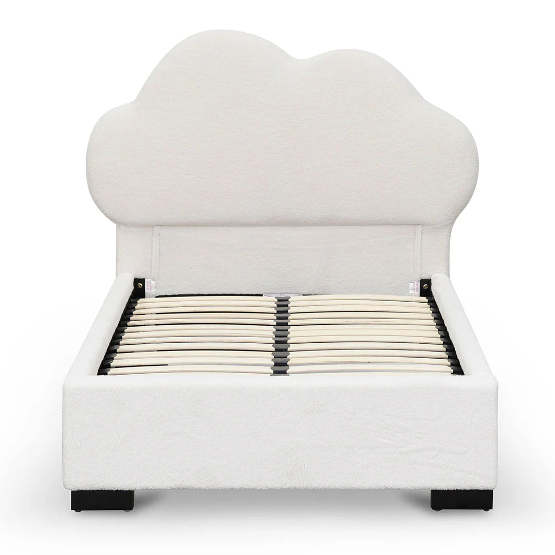 Cloud Singe Bed Frame - Beige White Fleece