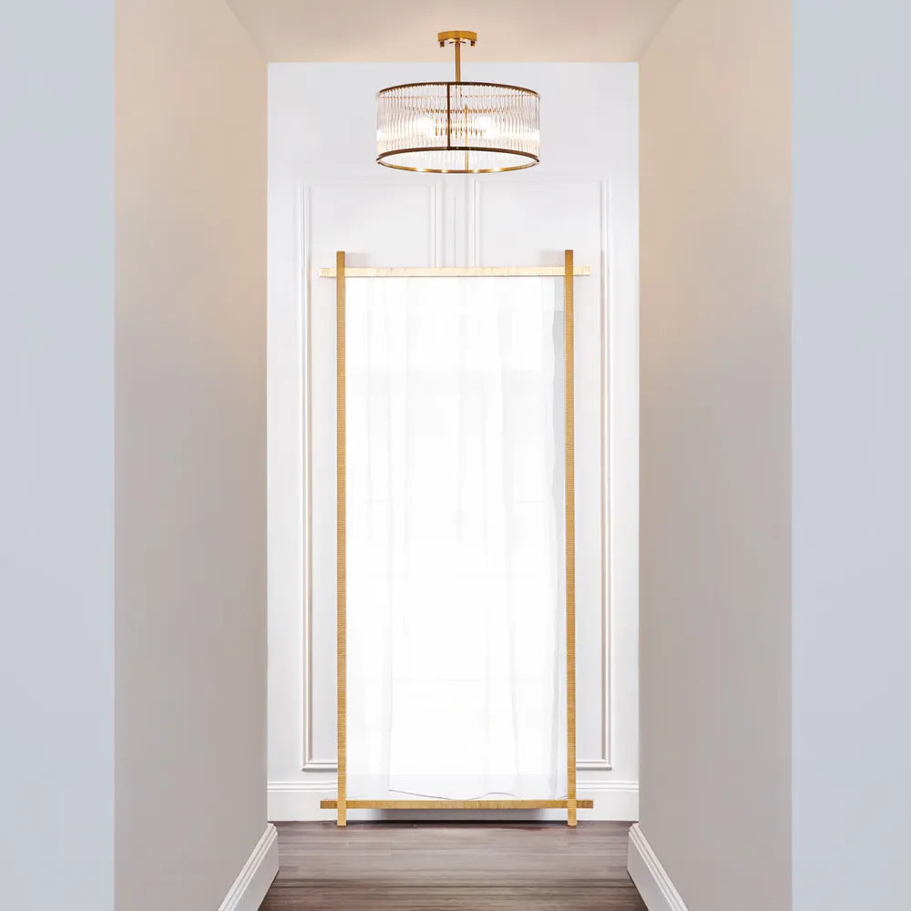 Oliverio Floor Mirror - Gold Leaf