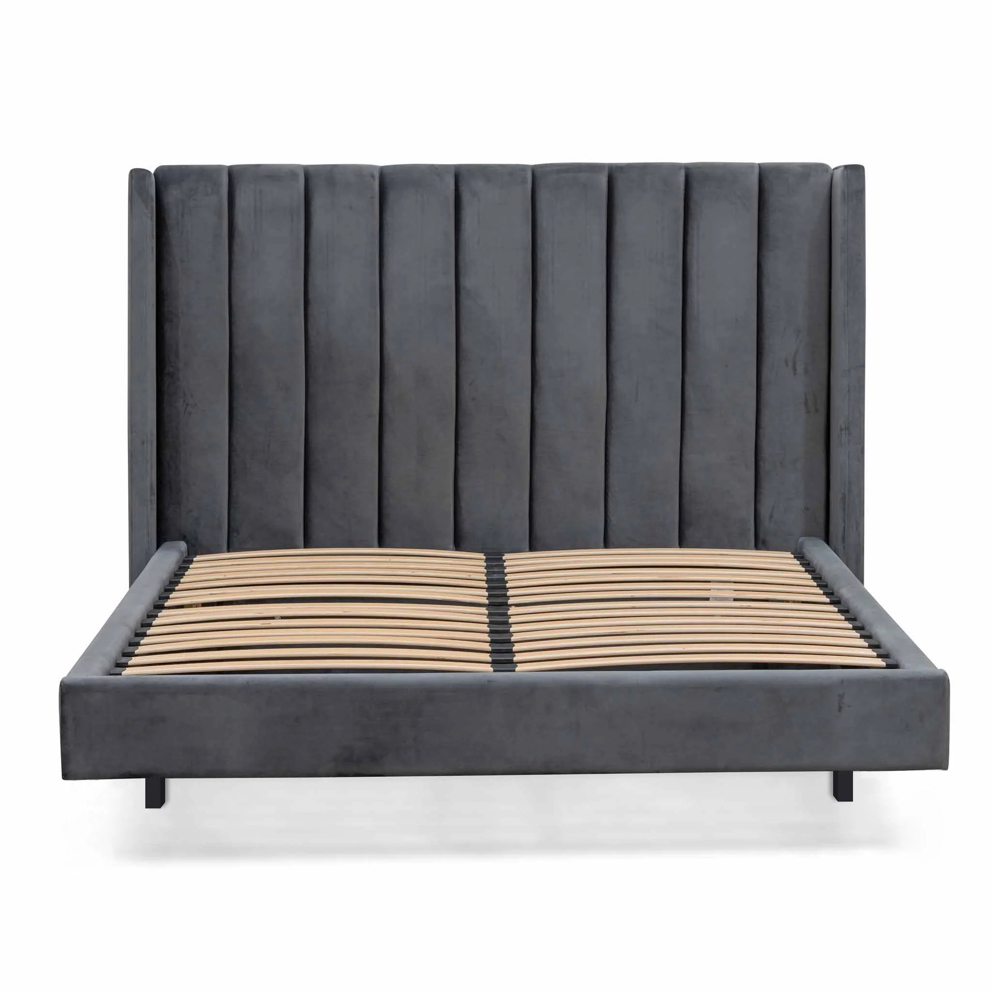 Rigel King Bed Frame - Charcoal Velvet