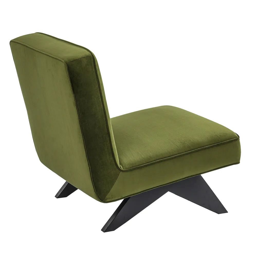 Martyn Slipper Chair - Olive Velvet