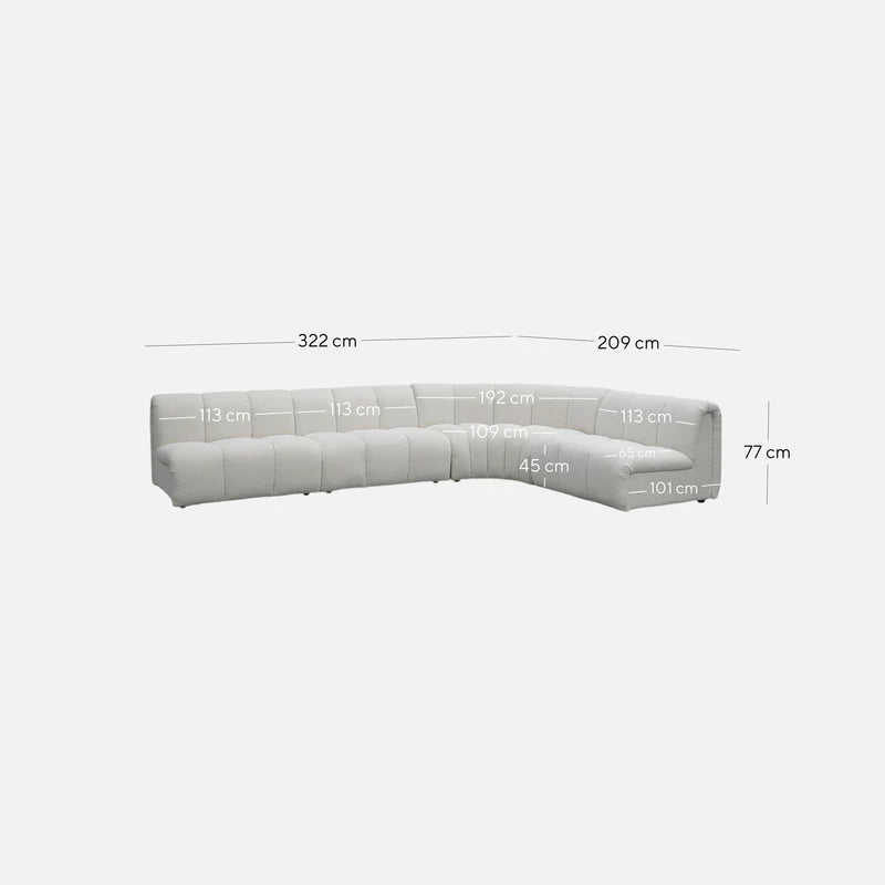 Asher Modular Sofa - Pearl Boucle