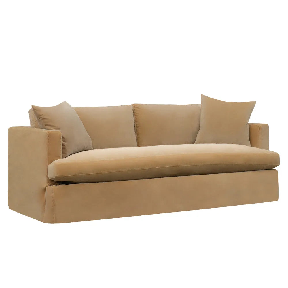 Birkshire 3 Seater Slip Cover Sofa - Ocre Velvet