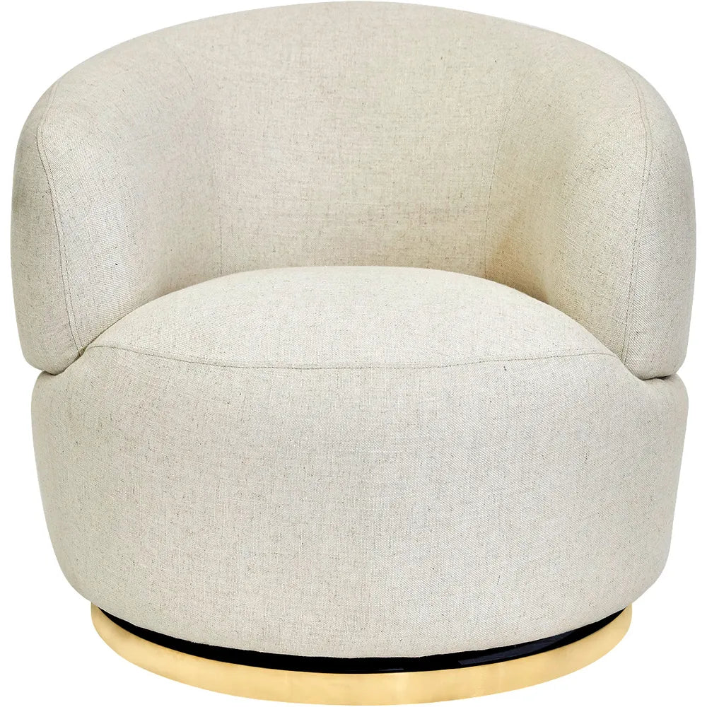 Pulsar Swivel Arm Chair - Natural Linen