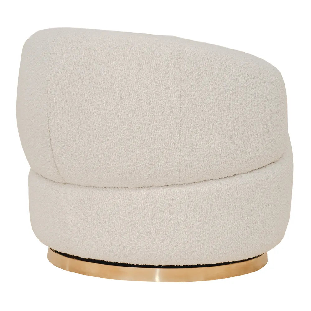 Pulsar Swivel Arm Chair - Ivory Boucle