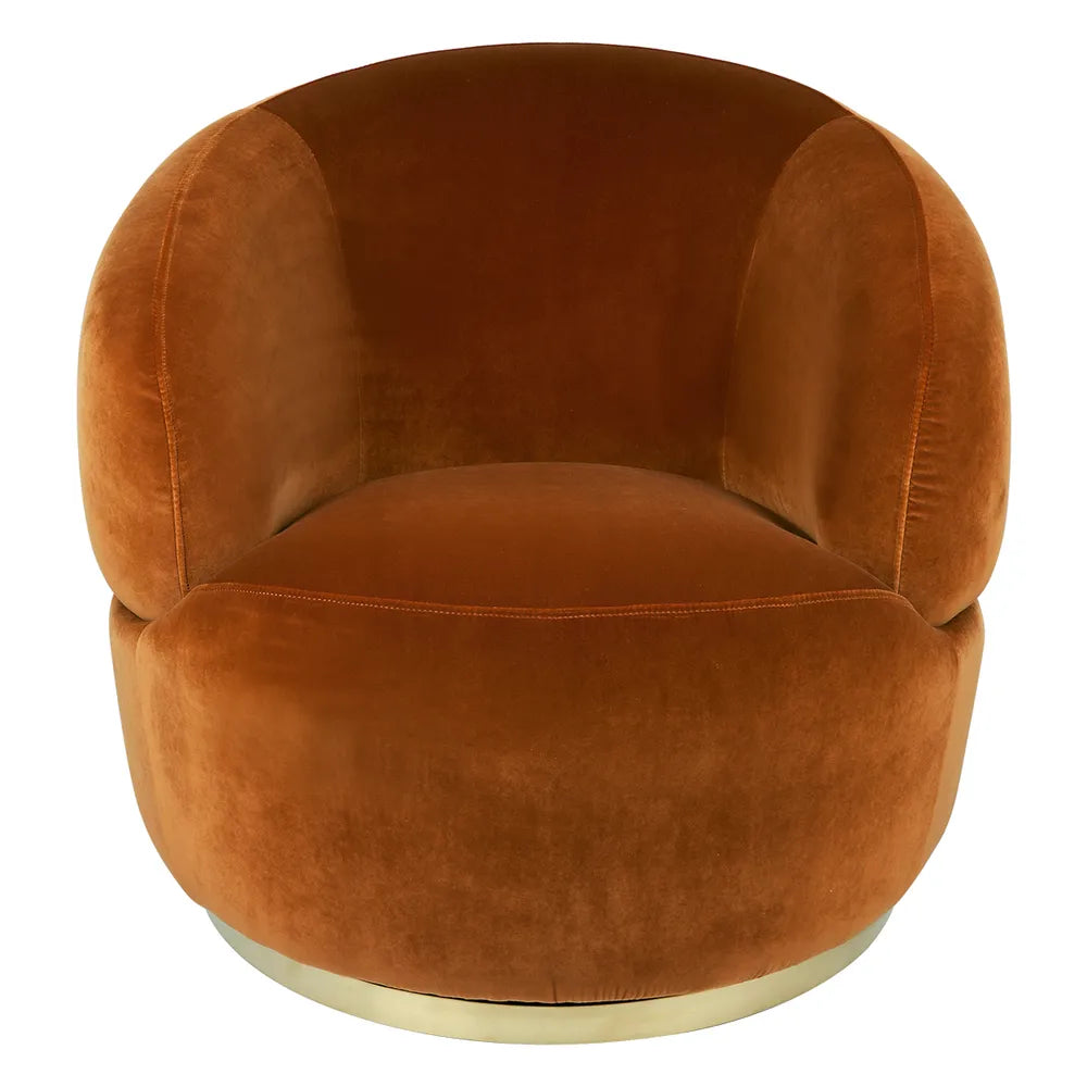 Pulsar Swivel Arm Chair - Caramel Velvet