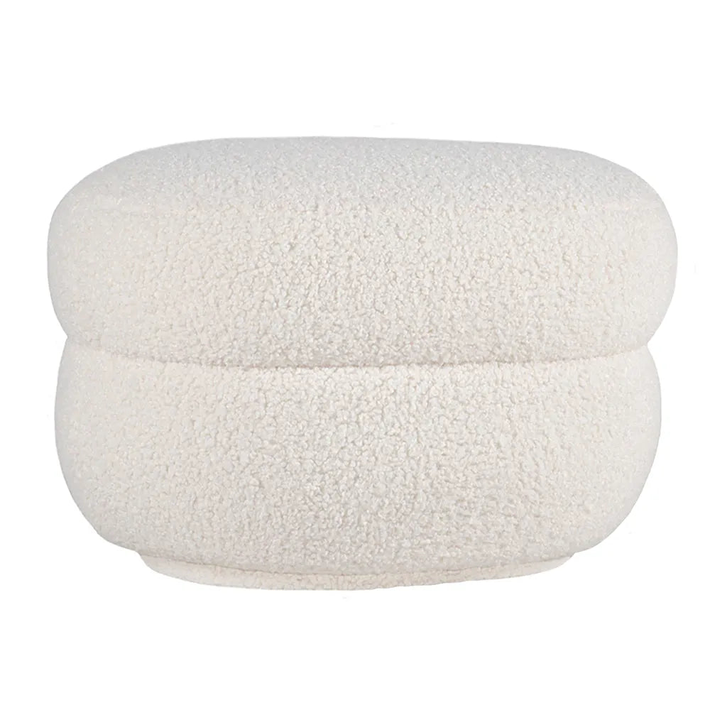 Aurora Foot Stool - Off White Shearling