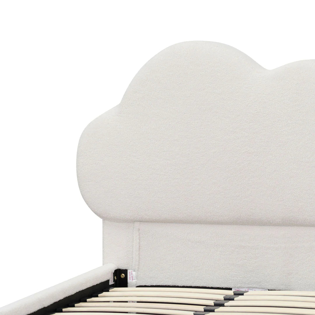 Cloud Singe Bed Frame - Beige White Fleece