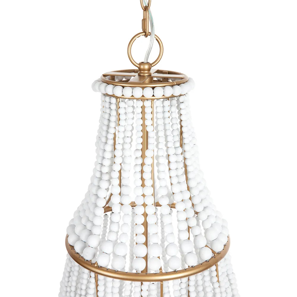 Sierra Beaded Chandelier - Gold/White