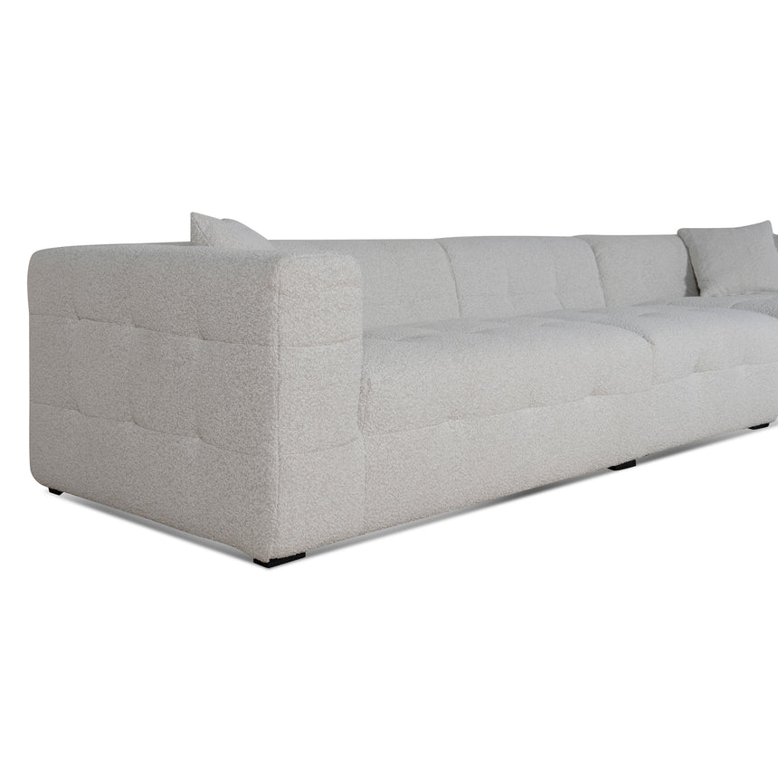 Clara 4 Seater Right Chaise Sofa - Pearl Boucle