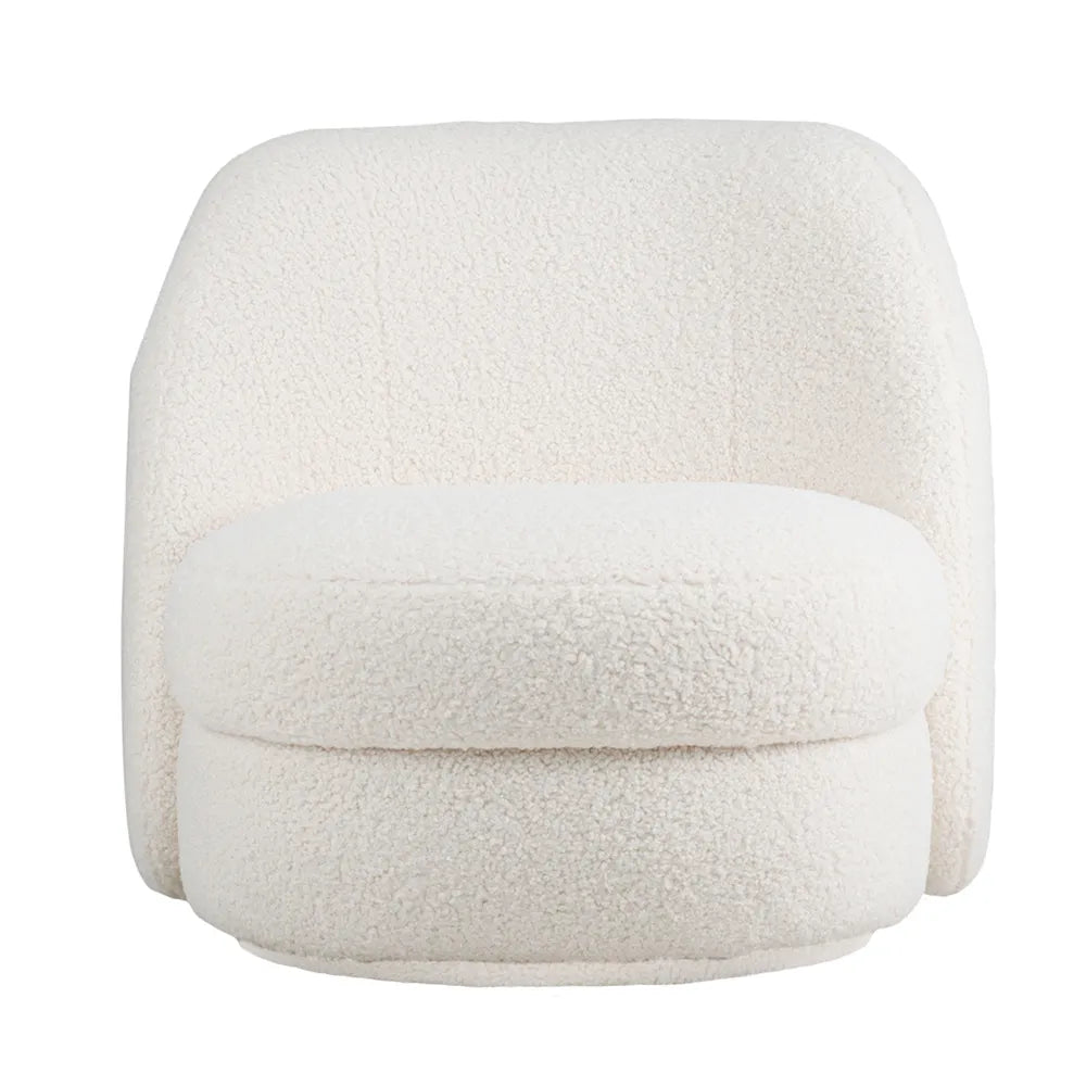 Aurora Swivel Chair - Off White Shearling