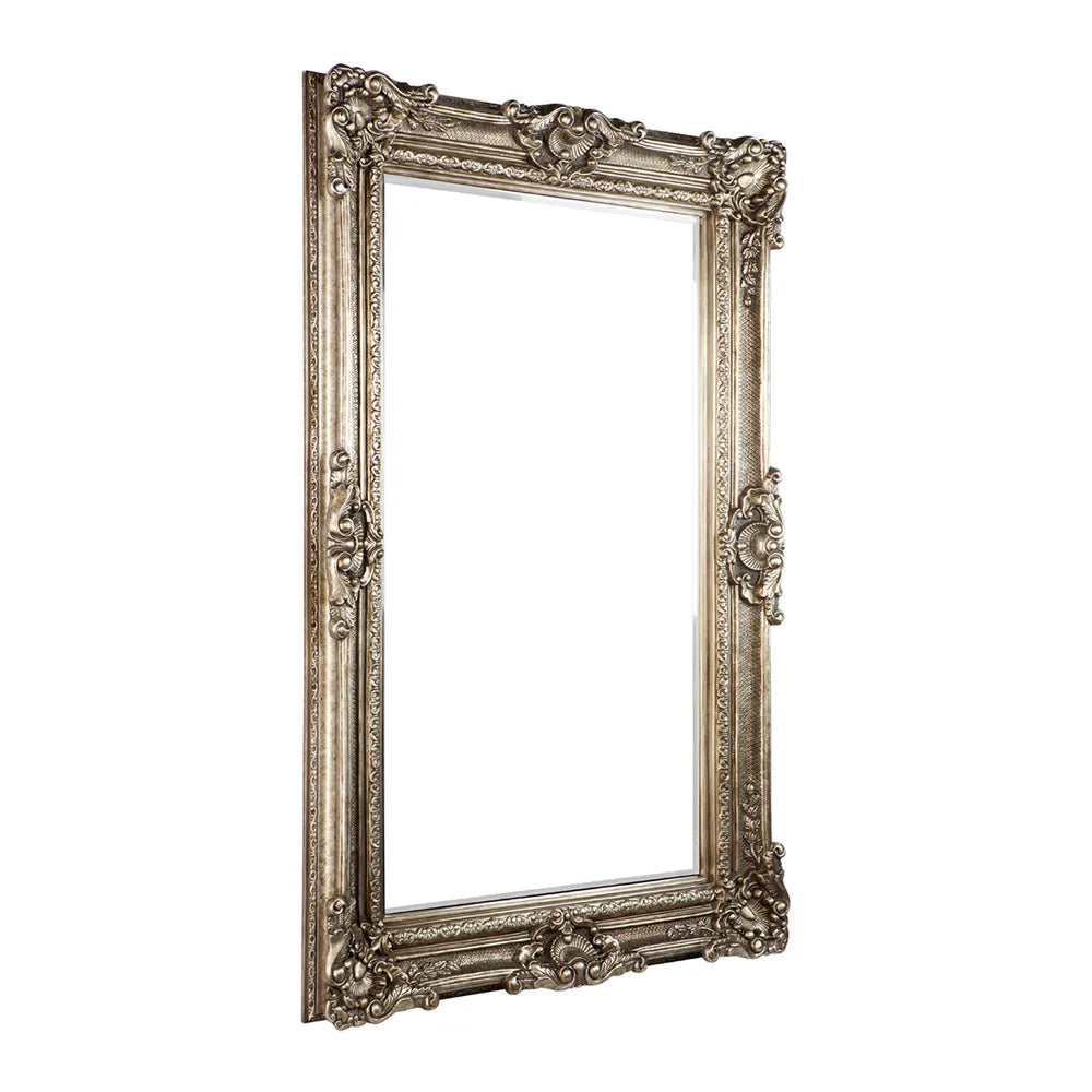 Alexandra Floor Mirror - Antique Silver