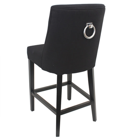 Ophelia Barstool Black with chrome ring