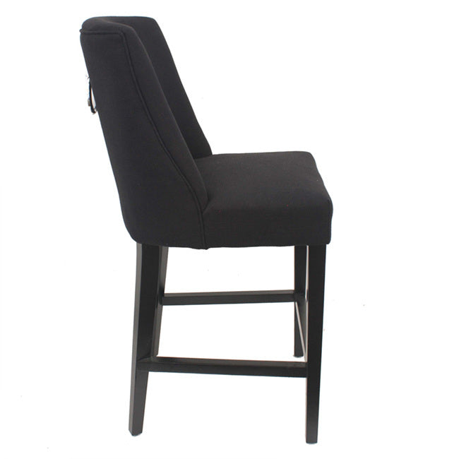 Ophelia Barstool Black with chrome ring