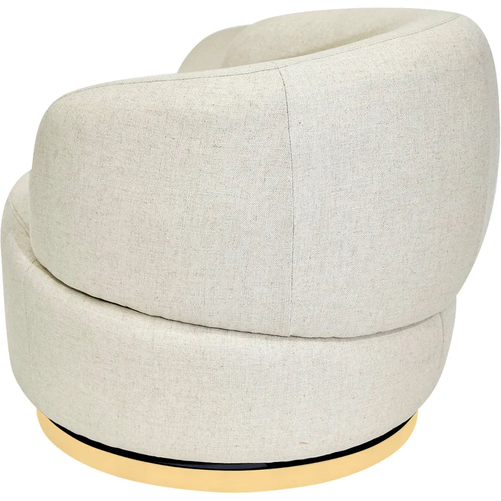 Pulsar Swivel Arm Chair - Natural Linen