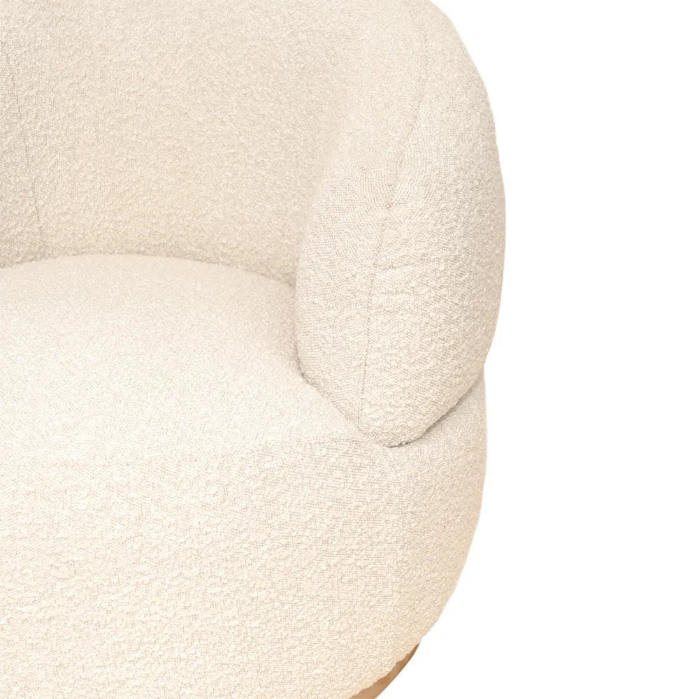 Pulsar Swivel Arm Chair - Ivory Boucle