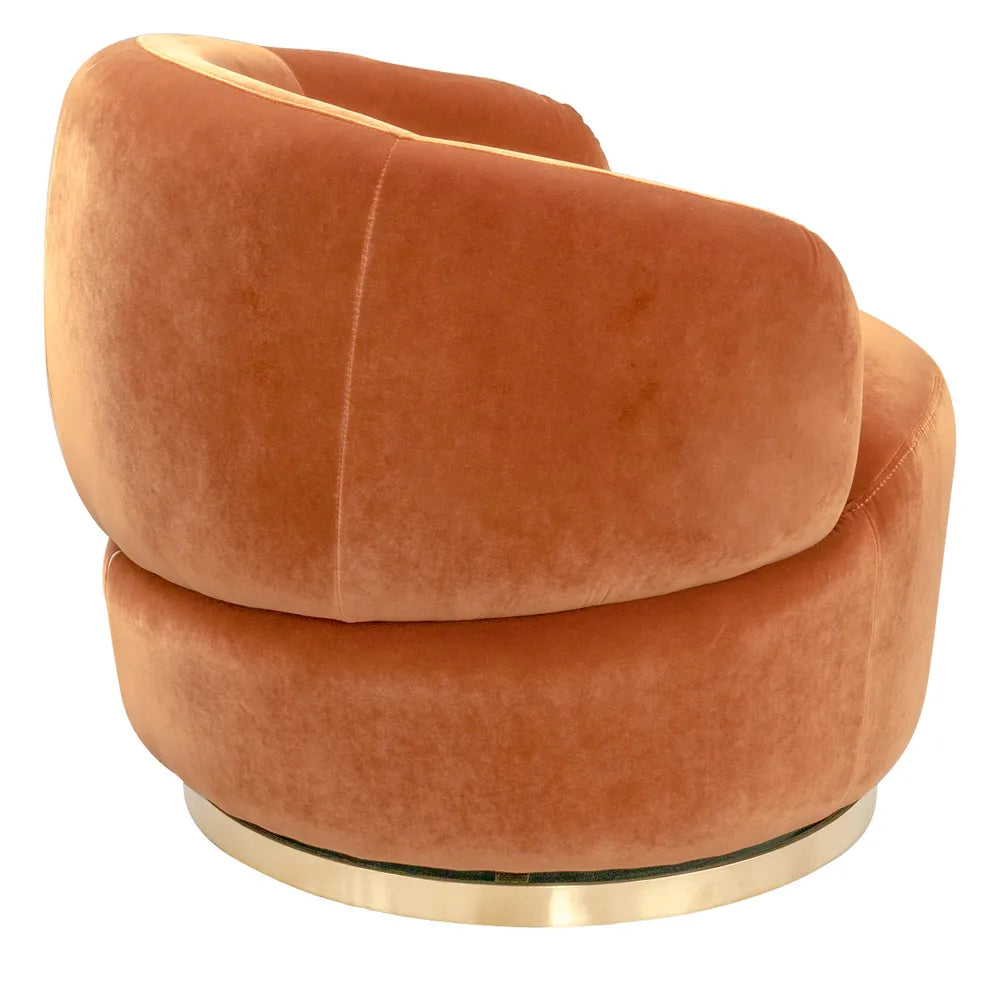 Pulsar Swivel Arm Chair - Caramel Velvet