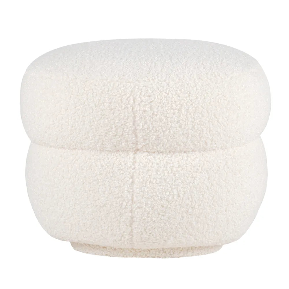 Aurora Foot Stool - Off White Shearling