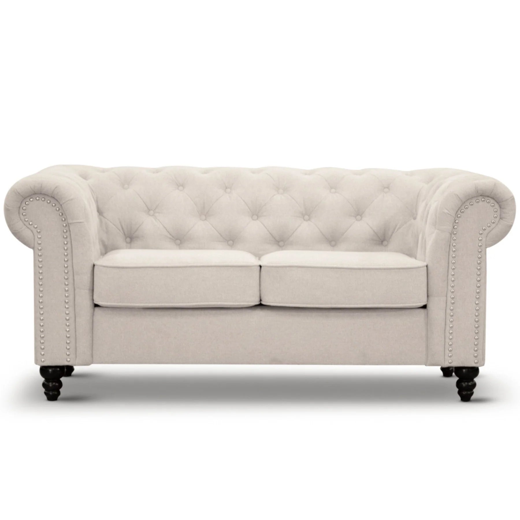 3 + 2 Seater Sofa Fabric Upholstered Chesterfield Lounge Couch - Beige