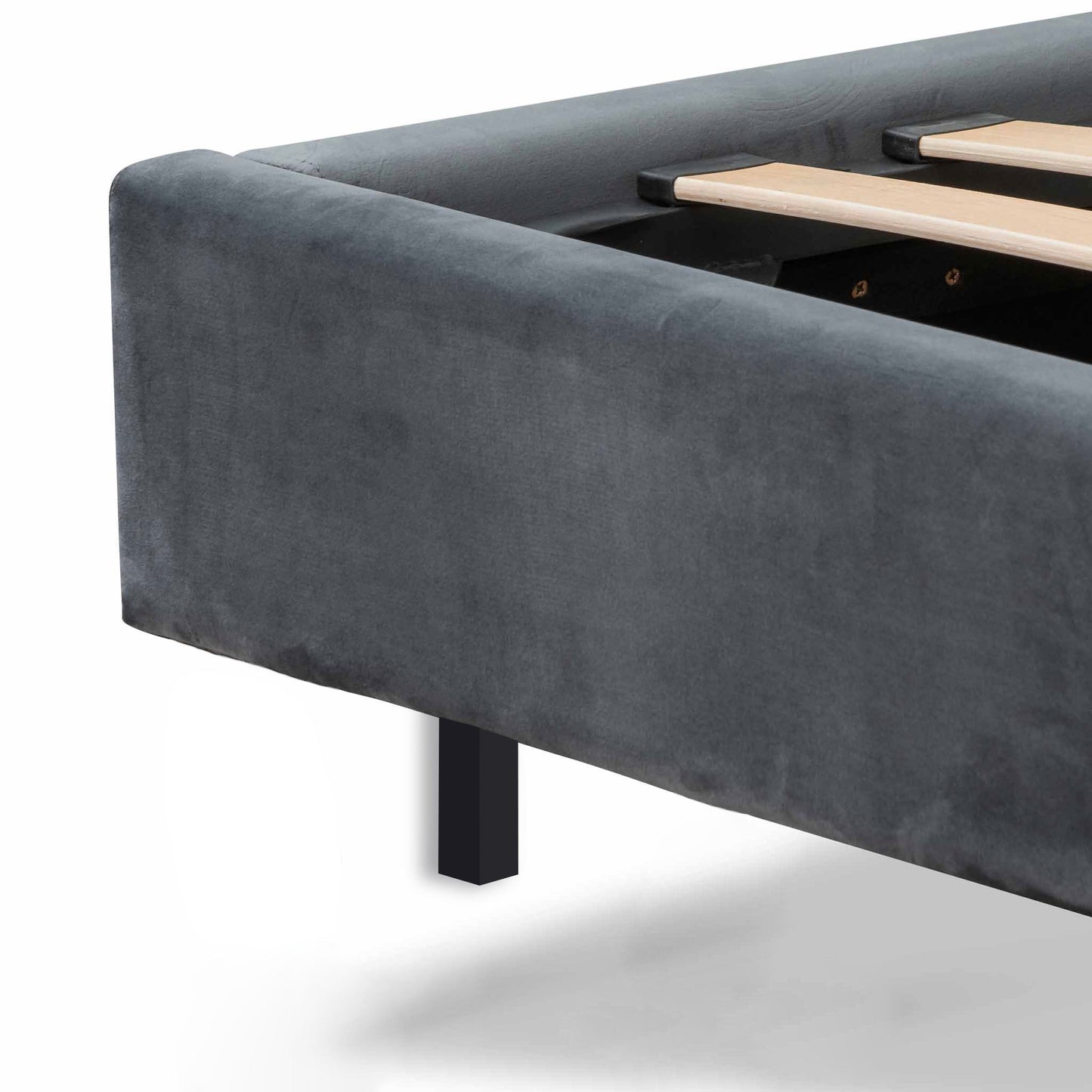 Rigel King Bed Frame - Charcoal Velvet