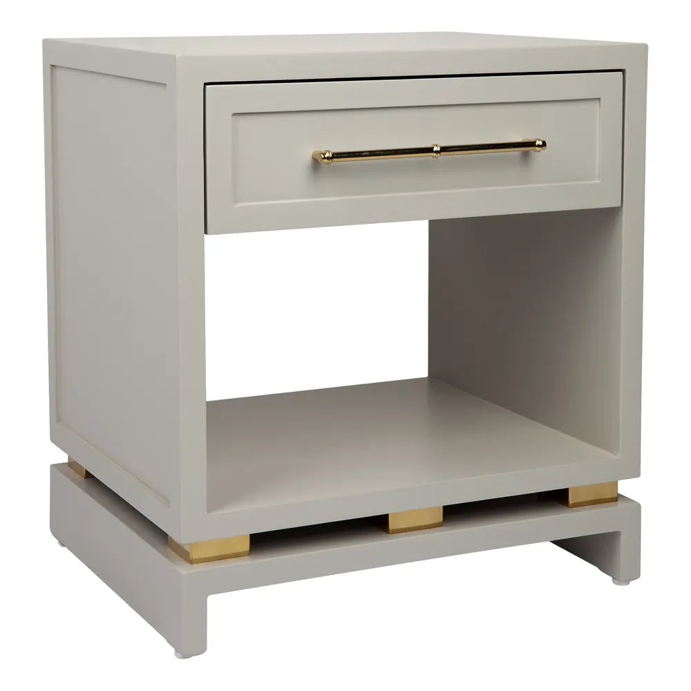 Pearl Bedside Table - Small Grey