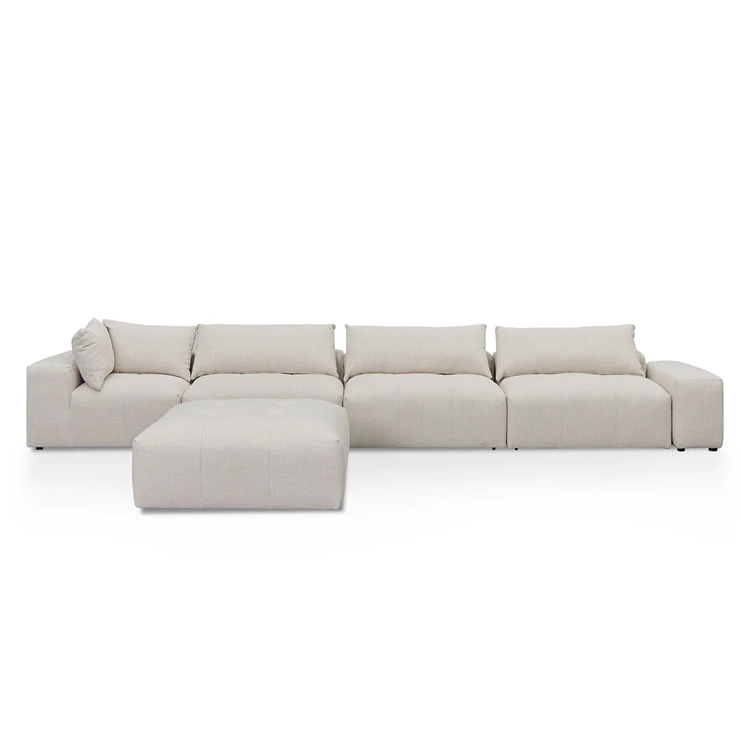 Rowan Right Chaise Fabric Sofa - Taupe Beige