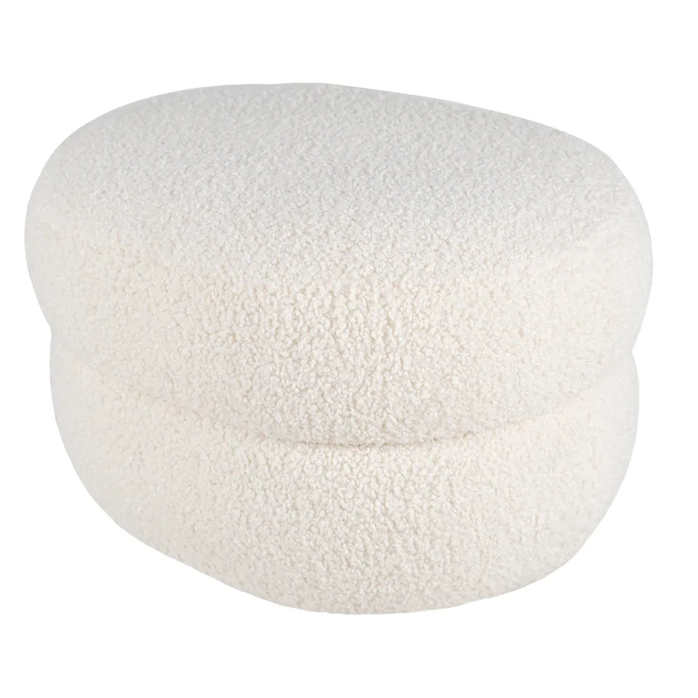 Aurora Foot Stool - Off White Shearling